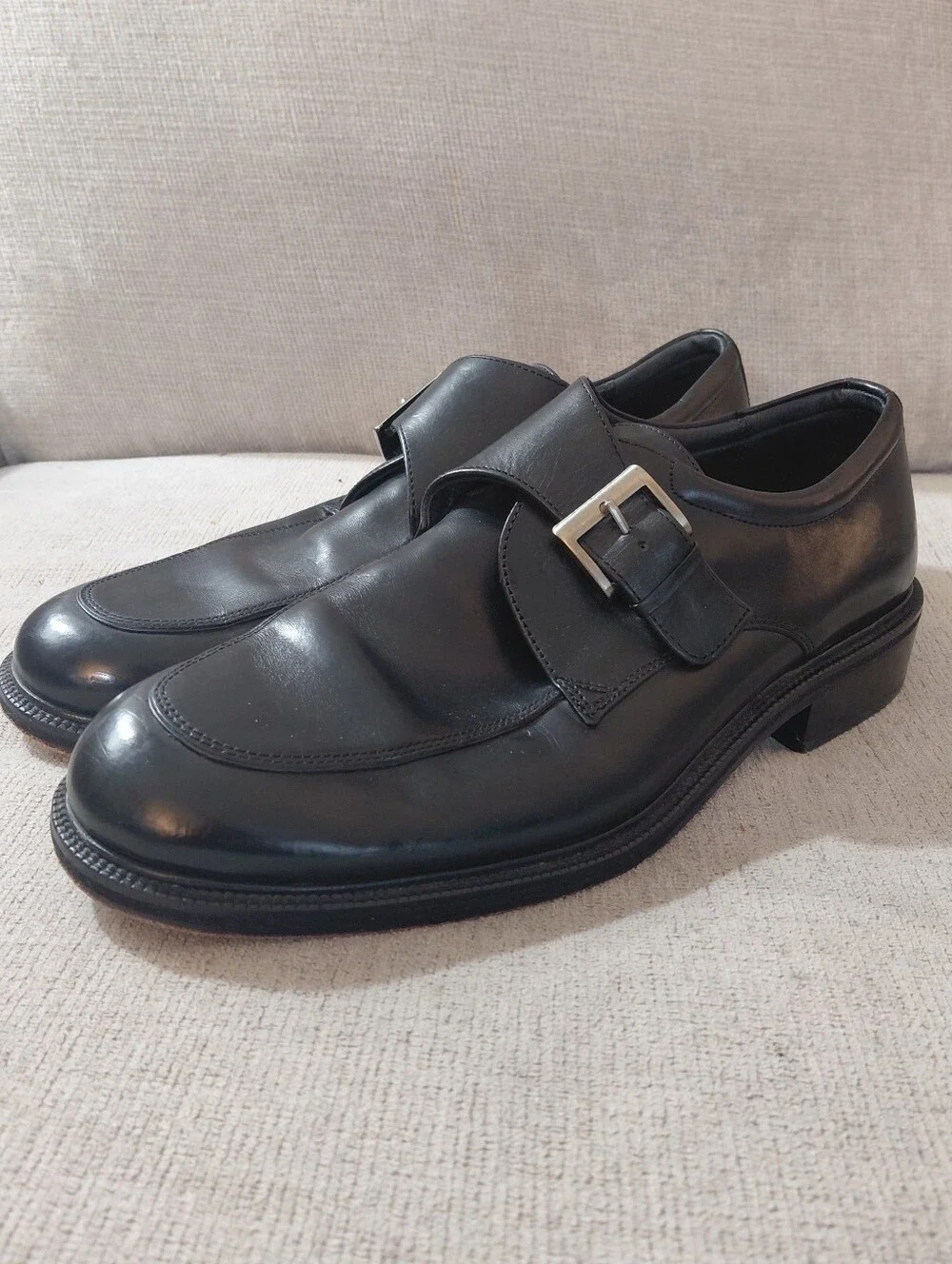Cole Haan Black Leather Single Monk Strap Loafers Size 11 Casual or Dress Shoe